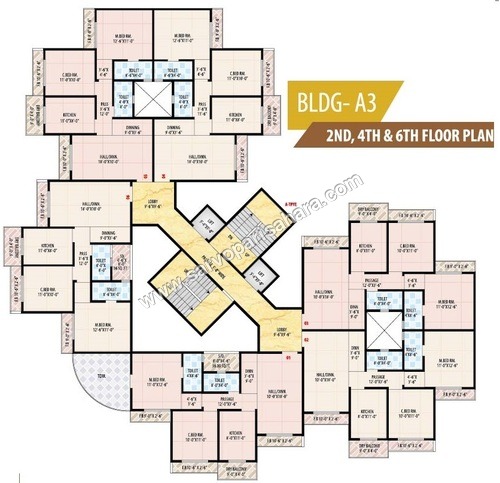 Building A3: 2nd,4th,6th Floor Plan