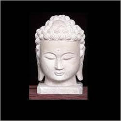 White Marble Buddha Head Statue