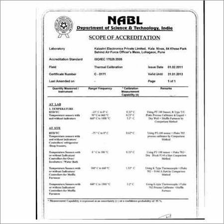 Thermal Calibration Services