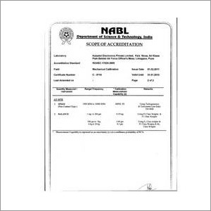 Mechanical Calibration Services