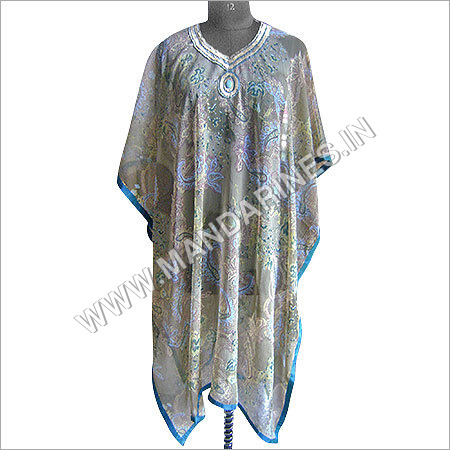 Beige printed kaftan