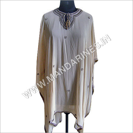 Beige sequin work kaftan