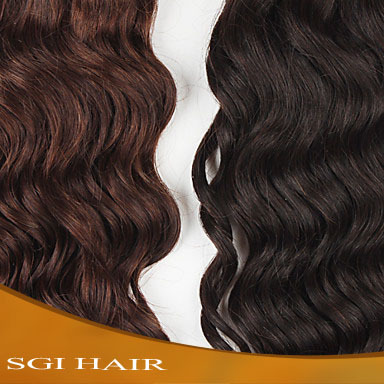 Curly Machine Weft Hair - Human Hair, 10-24 Inches, Brown/Black | Silky Soft, Natural Look, Strong Weft, Tangle-Free, Washable