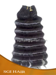 Machine Weft Deep Curly Human Hair - Human Hair, Varied Length, Black | Soft Texture, Lightweight, Skin Friendly, Easy to Wash, Durable