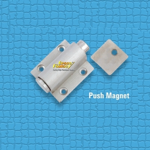 Push Magnet - Brass, Small, Medium & Large Sizes, Silver Color | Easy To Fit, Low Maintenance, Perfect Finish, Optimum Strength