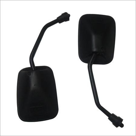 Honda Motorcycle Mirror - Glass/Plastic, 100x50 mm, Black | Convex, Adjustable Head, Durable Design, Easy Installation