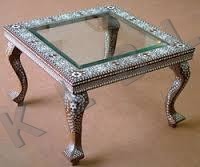 WOODEN TABLE WITH GLASS