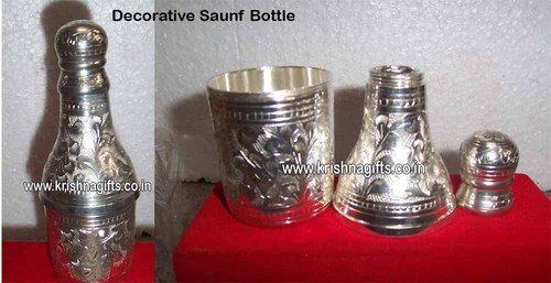 Silver Saunf Bottle - Decorative