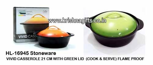 Stoneware Casserole Cook N Serve FlameProof