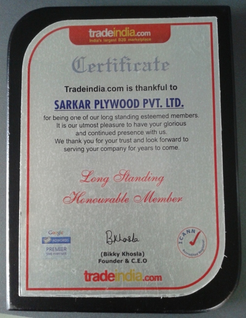 TRADEINDIA.COM CERTIFICATE