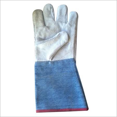 Half Jeans Half Leather Hand Gloves