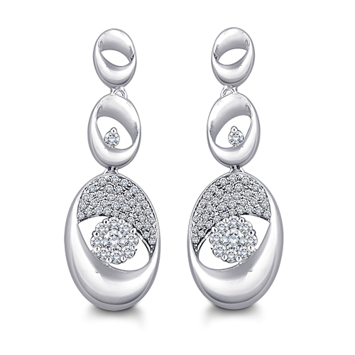 Flower And Eye Catching Diamond Earring