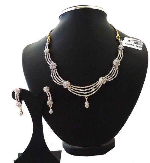 Vatika Jewellers Attractive AD Necklace Set
