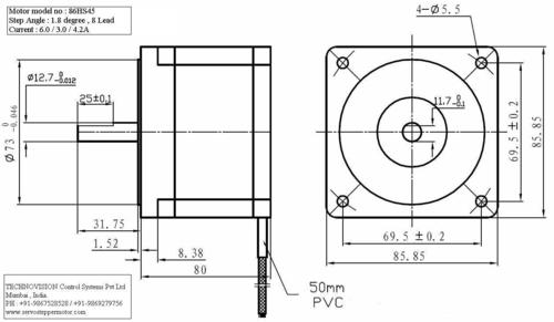 86HS45 Leadshine Stepper Motor 45Kgcm