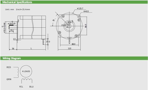 110HS28 Leadshine Stepping Motor 280Kgcm