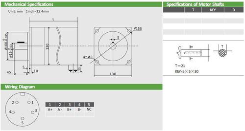 130HS27 Leadshine Stepping Motor