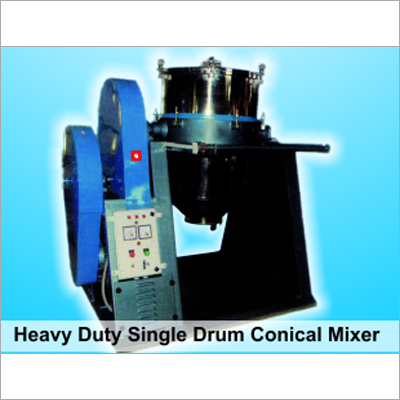 Single Drum Dry Color Conical Mixer - Steel and Aluminium, 1200x1400x3000mm, Black and Blue | Automatic, 150 Kg/hr Capacity, Low Maintenance, Easy Installation, Longer Service Life