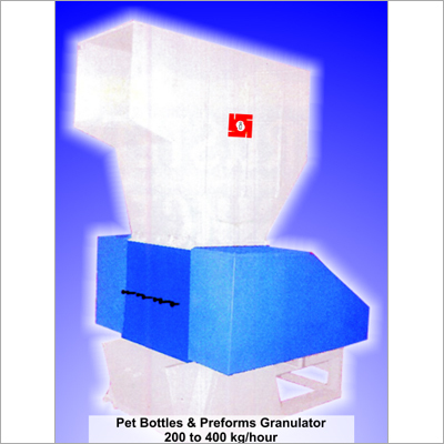 Pet Bottle and Preforms Grinder - Mild Steel 410x300 mm White and Blue | Automatic 200 Kg/hr Capacity Durable and Low Maintenance
