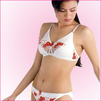 Front Closure Floral Print Lingerie