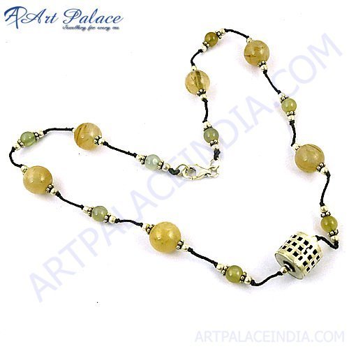 Natural Gemstone & Beads In Silver Necklace jewelry Manufacturing, 925 Sterling Silver Jewelry