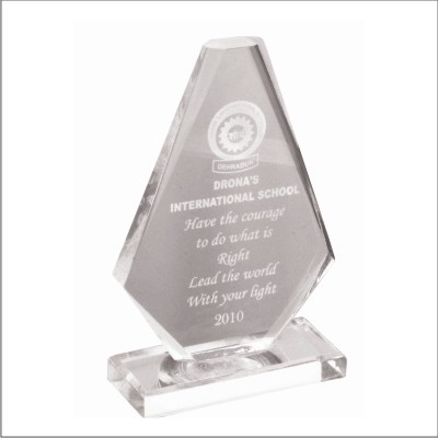 Acrylic-Trophies - 5.75 Inch Clear Acrylic Teardrop, Rectangular Base, Engraving, Customizable Text, Award Recognition