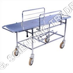 Silver Emergency Stretcher Trolley