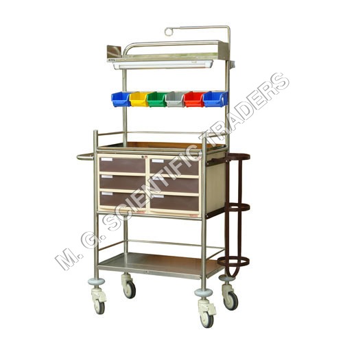 Silver Crash Cart Trolley