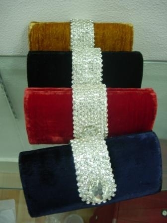 Evening Clutch - Velvet Material, Multiple Colors, Siroski Chain | Elegant Design, Clasp Closure, Spacious Interior