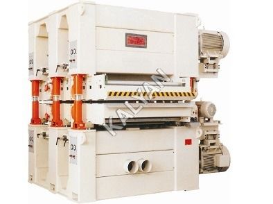 White Four  Head Top And Bottom / Double Deck Wide Belt Sanding Machine