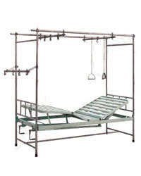 Orthopaedic Bed - Stainless Steel, 2030x900x500 Mm | Adjustable Two Sectioned Knee Rest, Durable Design, Mechanically Operated Backrest, Freight Saving Knock-down Structure