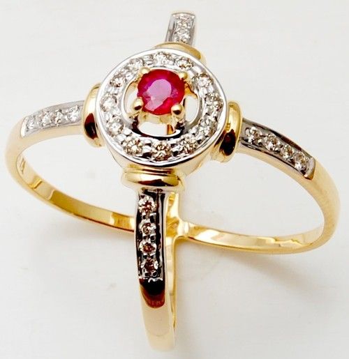 Vintage Genuine Ruby and Clear Crystal Women's Ring 18k Gold - Limited  Stock - Never Worn Dainty Ring - Providence Vintage Jewelry