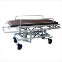 Hydraulic Emergency Trolley - Stainless Steel, 185l X 60w X 65-95h (cm) | Durable Design, Gas Spring Assisted Positions, Four Swivel Castors