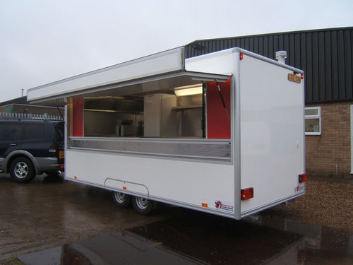 Mobile Food Stall - Fiberglass, 7ft H x 12ft L x 6ft W, Single Axle | Mobile, Versatile, Durable, Easy Setup, Ample Space