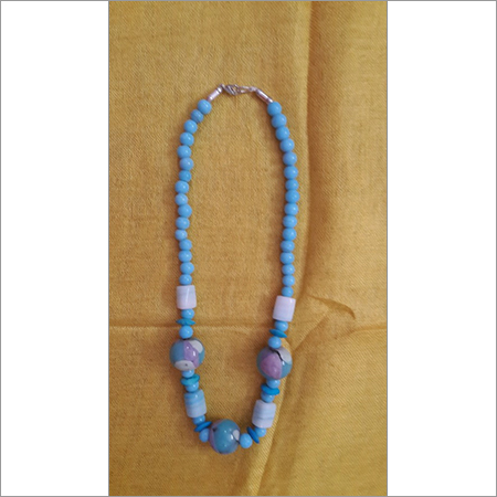 NECKLACE - Glass, 18 Inches, Light Blue | Elegant Design, Colorful Stones, Lobster Clasp