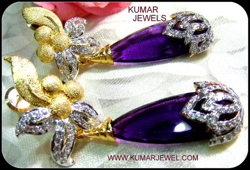 Purple Crown Earring
