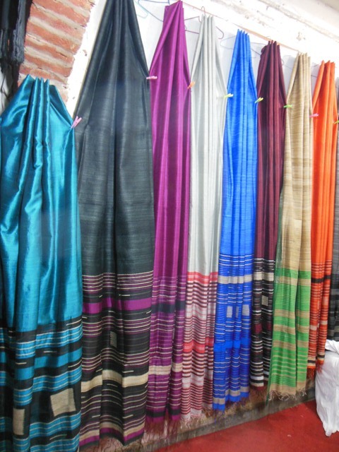 Dupion Silk Sarees /Raw Silk Sarees - 6.5m Length 100% Silk Yarn Dyed | Stripes Checks Elegant Patterns Luxurious Texture