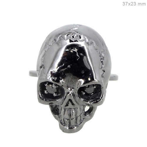 Sterling Silver Diamond Skull Ring