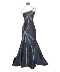 Evening Gown - Silk, Customizable Size, Black | One-Shoulder Style, Beading Embellishments, Figure-Flattering Fit