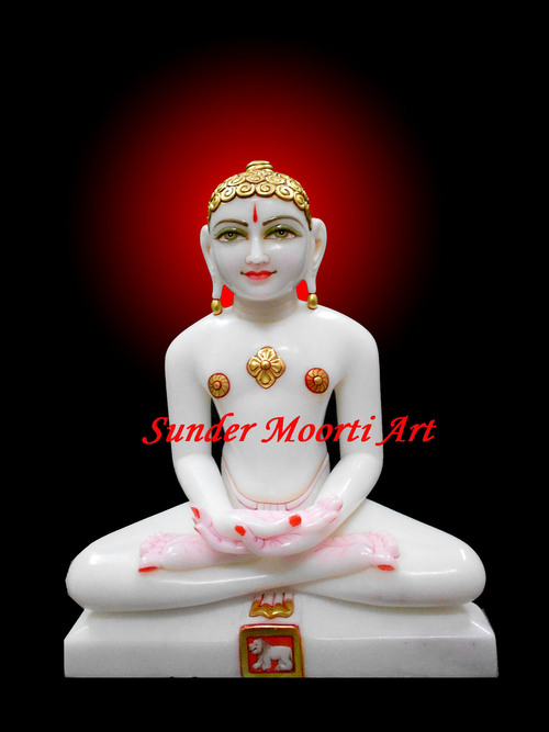 White Marble Bhagwan Mahaveer Statue