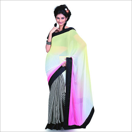 Blue Ombre Dyed Saree