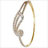 Yellow Gold Diamond Half Bangle Bracelet