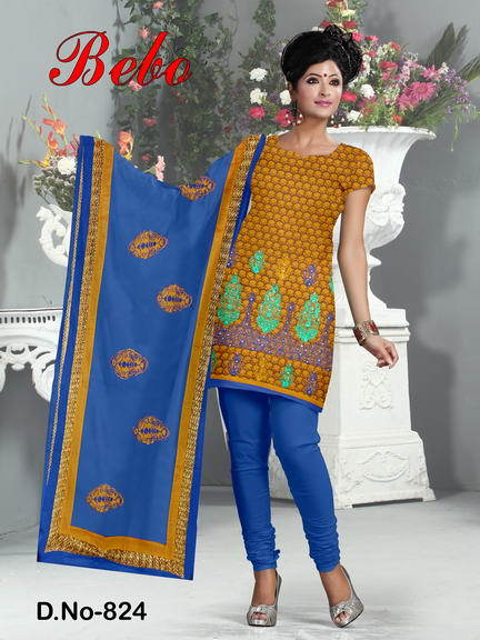 Salwar Kameez - Cotton, Multiple Sizes, Mustard Yellow | Stylish Design, Embroidery, Comfortable Fit, Elegant Look
