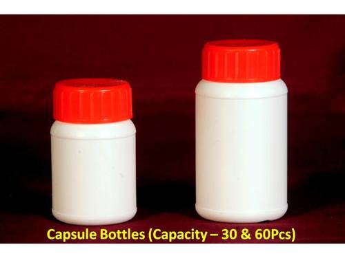 Capsule Plastic Bottle - HDPE 30 & 60 Capsule Packing White & Red Colors | Sturdy Leak-Proof Induction Sealing Wad Available
