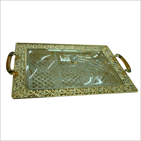 (Dry Fruit Tray With 6-Bowls) Colour Gold & Silve