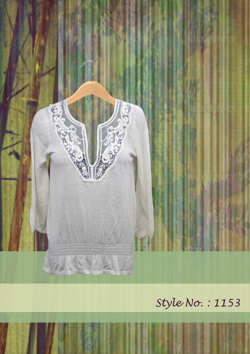 Embroidered Neck Top