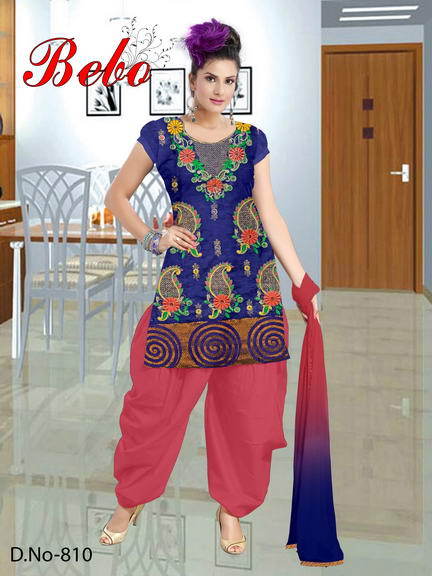 Womens Salwar Suits - Cotton Blend, Multiple Sizes, Blue | Floral Embroidery, Stylish Design, Comfortable Fit, Durable Fabric, Perfect Stitching