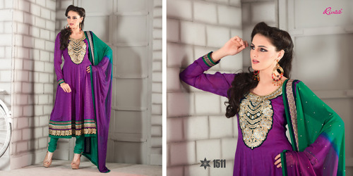 Salwar Kameez Dupatta - Silk Blend, 54 Inches, Purple | Embroidered, Elegant Design, Comfortable Fit