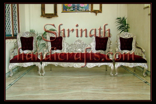 Silver or Metal Mounted Sofa Set