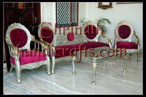 Silver or Metal Mounted Sofa Set