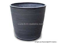Charcoal Rib Circular Planter